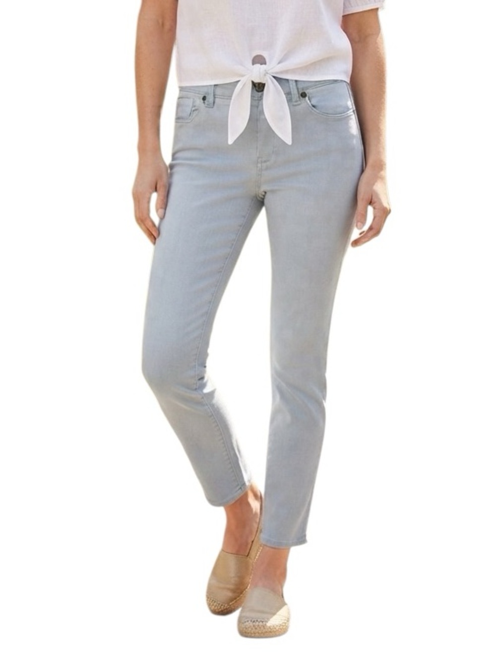 Buffalo David Bitton Women's Pants High Rise Ankle Havana Powder Blue Size 10